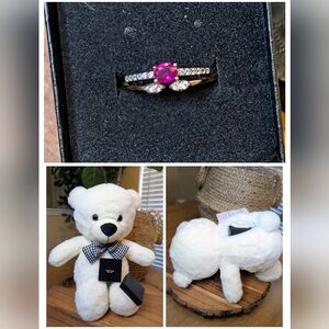 10K Solid Gold Ruby And Diamond Ring Gift Set